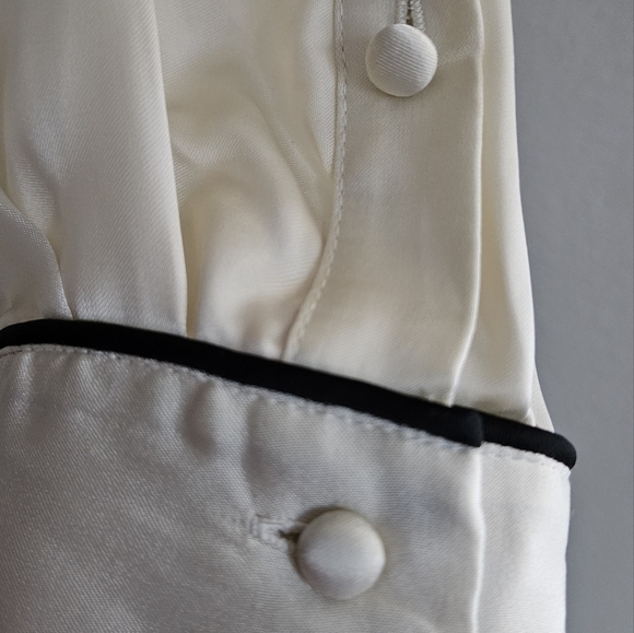 Wilfred tie-front satin blouse with contrast piping - Picture 4 of 6